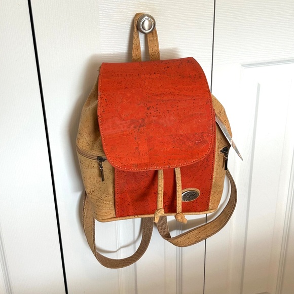 NWT Natural CORK Two-tone Backpack Made in Portugal - Picture 10 of 16